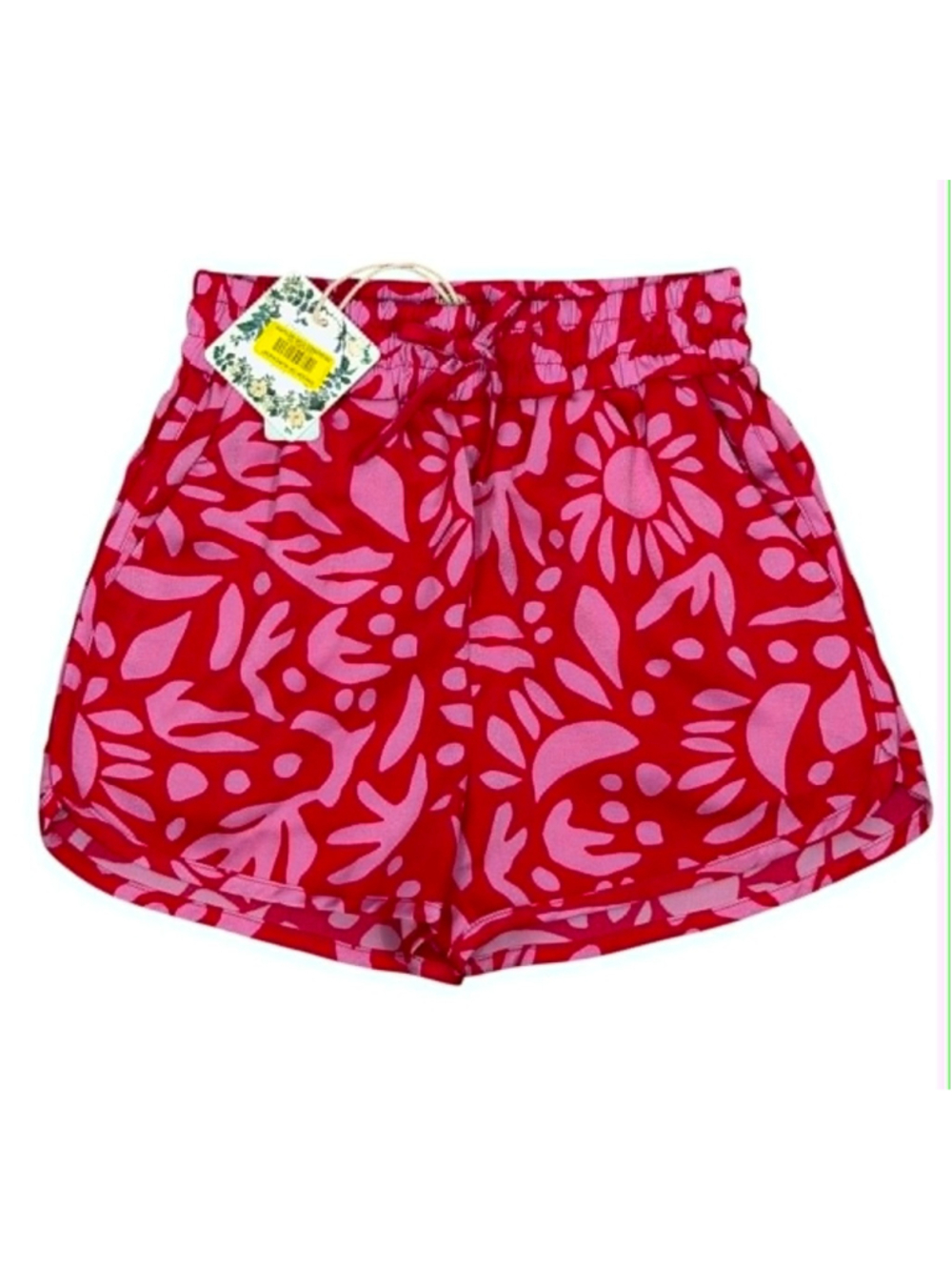 Chelsea & Violet Floral Shorts Pink Red Casual Summer Beach Girls Size 6X NWT